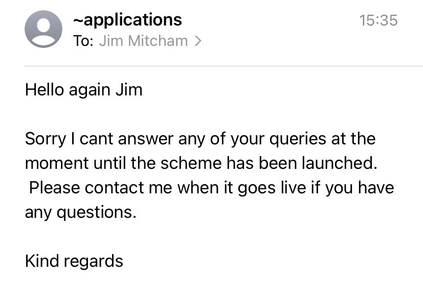 Several weeks after their botched attempt to tax online grassroots gigs ridiculous amounts, then their U turn after outcry, we finally receive notice after trying to apply for <a href="/PRSforMusic/">PRS for Music</a> online license that not only do they not exist they don’t know how they work either #FixPRS