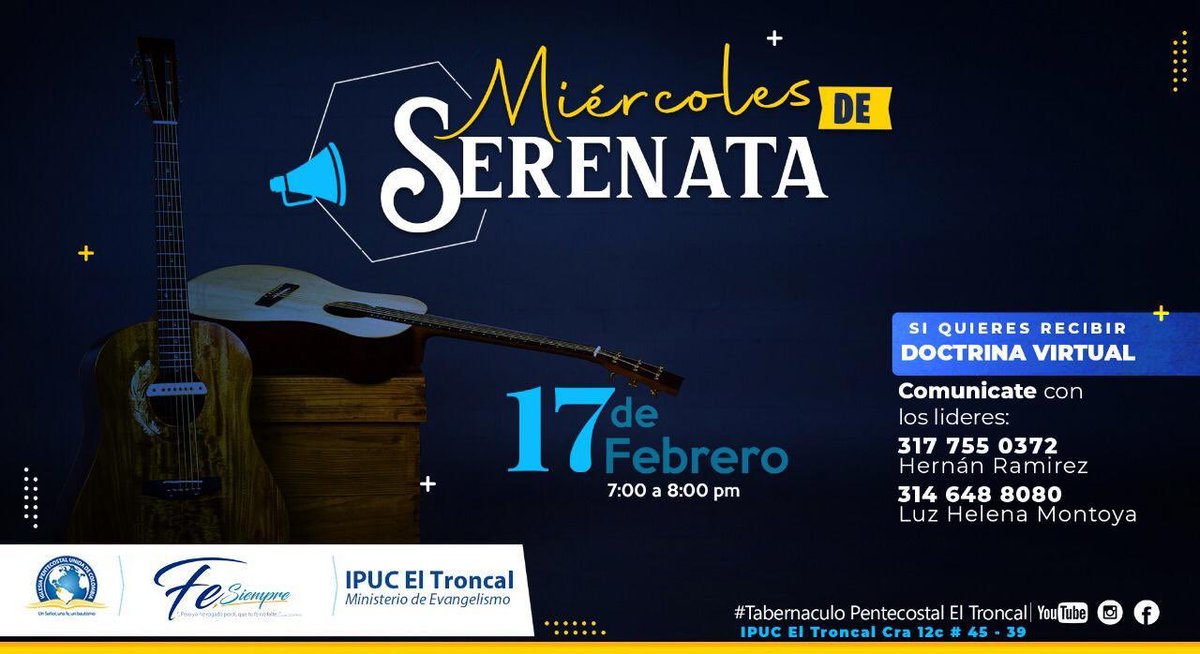 IpucElTroncal's tweet photo. Hoy, noche de serenata para nuestros amigos y simpatizantes, a partir de las 7pm. https://t.co/yacXoJPlp9