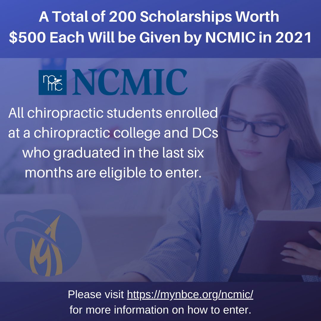 A total of 200 Scholarships worth $500 each will be given by NCMIC in 2021. Visit our website for more information: mynbce.org/ncmic/

NO PURCHASE NECESSARY. Ends 12/31/21. Click for full rules and to enter bucksforboards.appsrvr.io/3Tc7gF