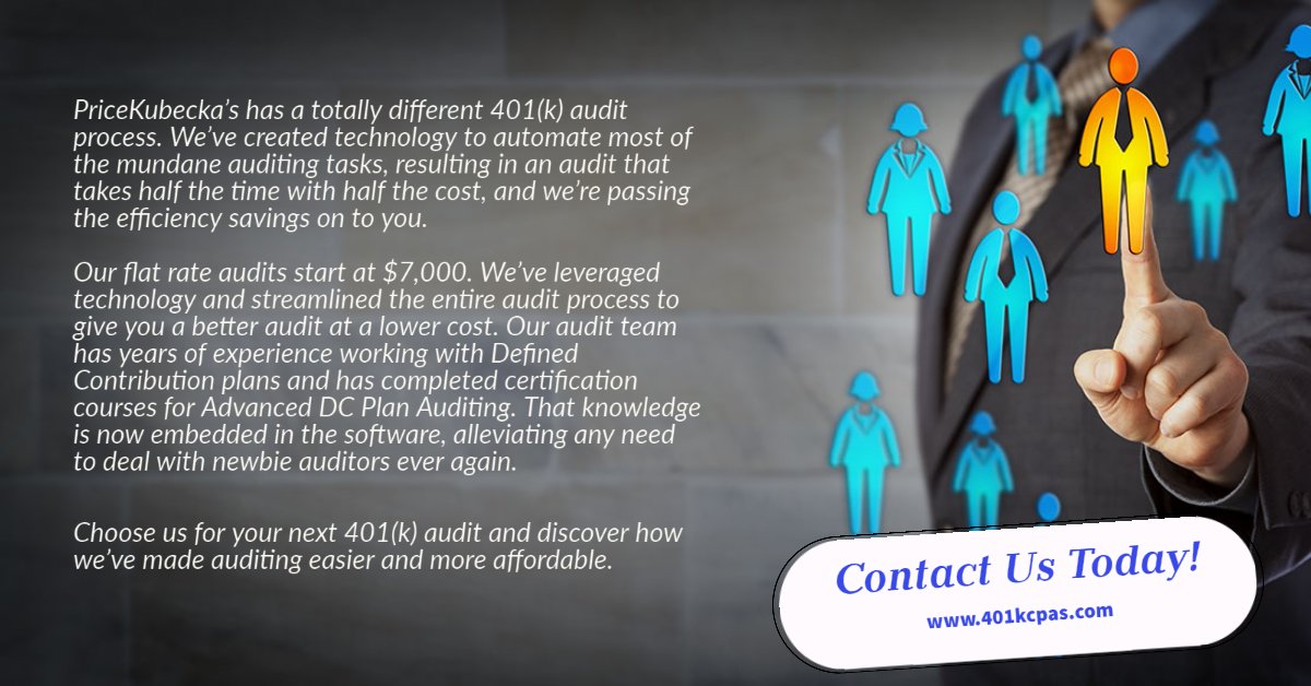 PriceKubecka's tweet photo. Are you ready for a different 401(k) Audit experience? Visit us online at https://t.co/GhvyXNVXcO https://t.co/ZjgpAH0V2v