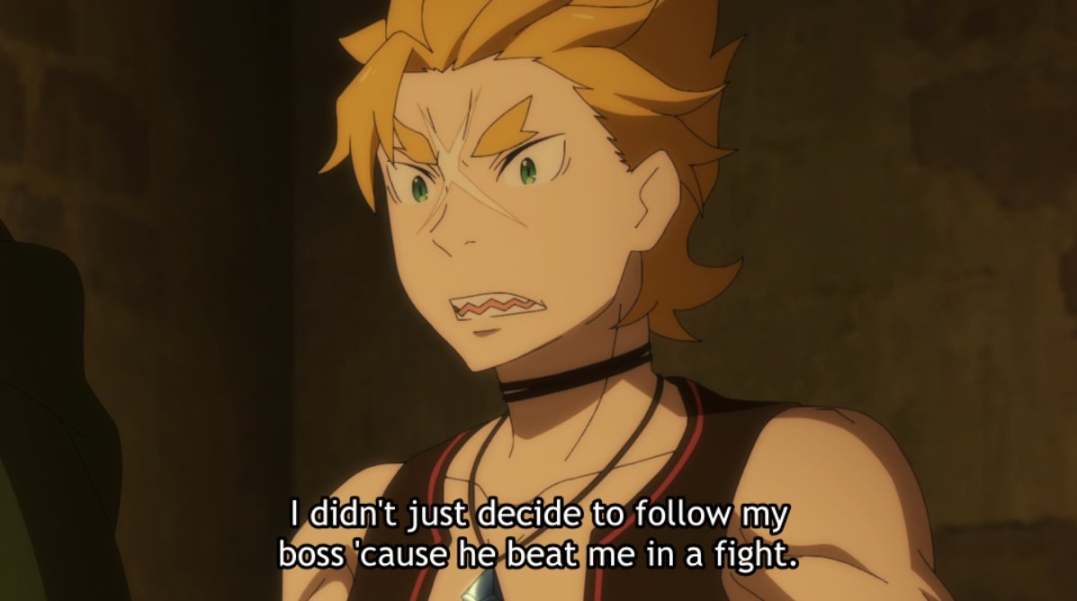 This scene further explains Garfiel's mindset and why he sides with Subaru — because being [needed] is the most gratifying thing there is and one of the best indirect ways to validate someone.This is why, as Garfiel says, Roswaal's words no longer hold any weight.