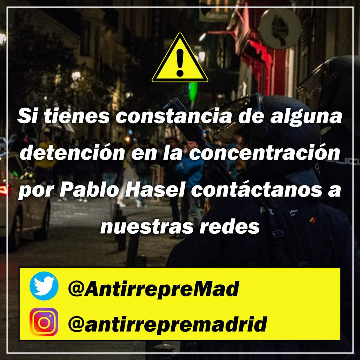 Nos consta que ya hay varios detenidos. 

Por favor, poneos en contacto con nosotros para poder ayudar en asistencia jurídica o de cualquier tipo.