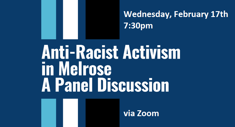 MelroseDems's tweet photo. Tonight at 7:30pm, join us for 𝐴𝑛𝑡𝑖-𝑅𝑎𝑐𝑖𝑠𝑡 𝐴𝑐𝑡𝑖𝑣𝑖𝑠𝑚 𝑖𝑛 𝑀𝑒𝑙𝑟𝑜𝑠𝑒, with speakers Manjula Karamcheti, Jay Webb, Maya Talwar Hebert, Betsy Garrett, Alex Bennett, and Jackson Sorice, with Jane Allen from @WPCRacism. DM for link. See you tonight! https://t.co/8um5lXKHSu