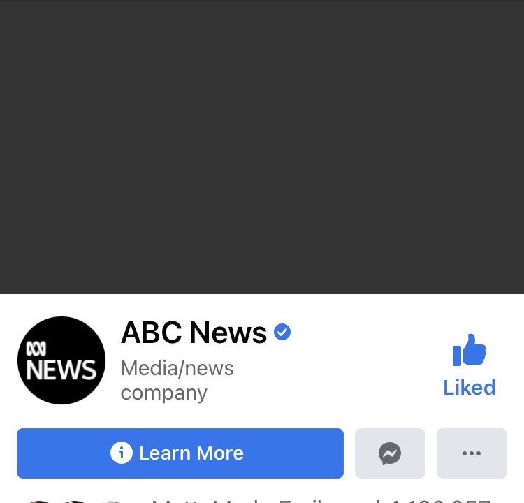 mjrowland68's tweet photo. And the @abcnews Facebook feed goes black. Unbelievable. A reminder all @abcnews content is available on our app, website and programs like @BreakfastNews. https://t.co/fPZrXdTfNF