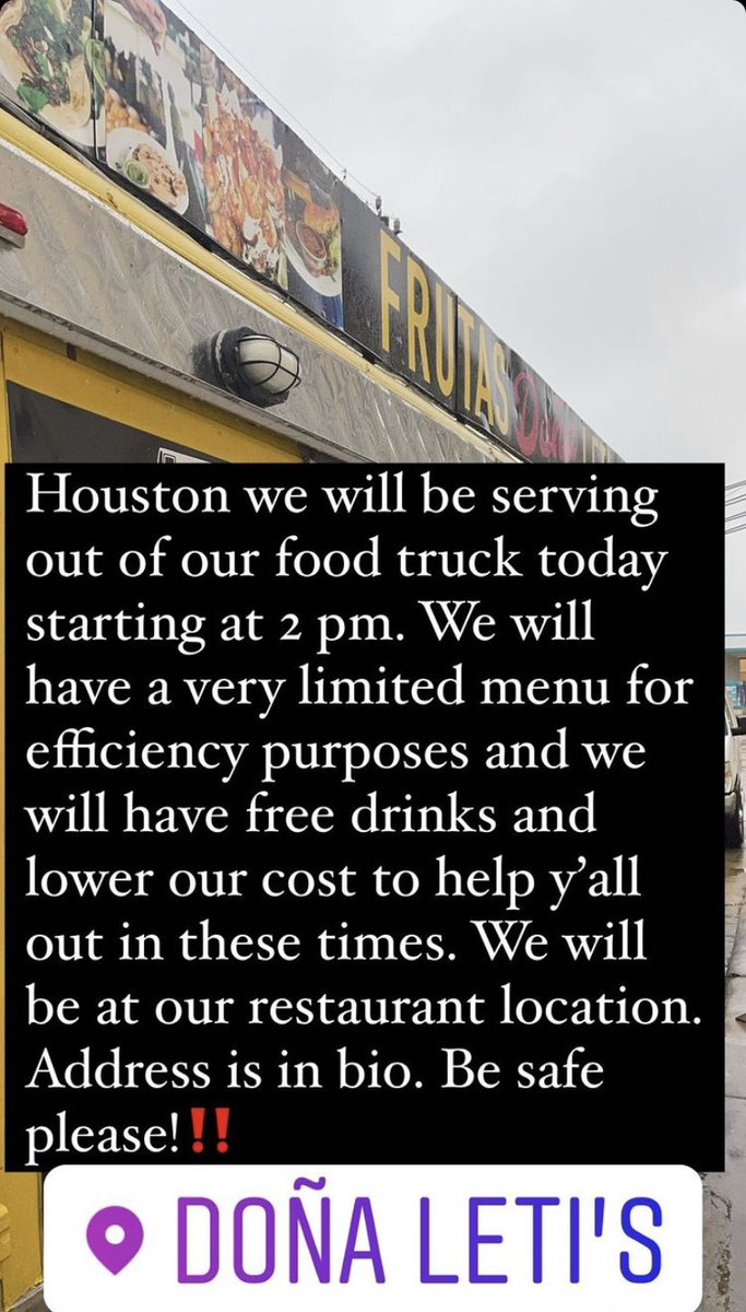 Dona Leti’s are open16101 S Post Oak Rd Suite E, Houston, TX 77053Wednesday, February 17, 2021