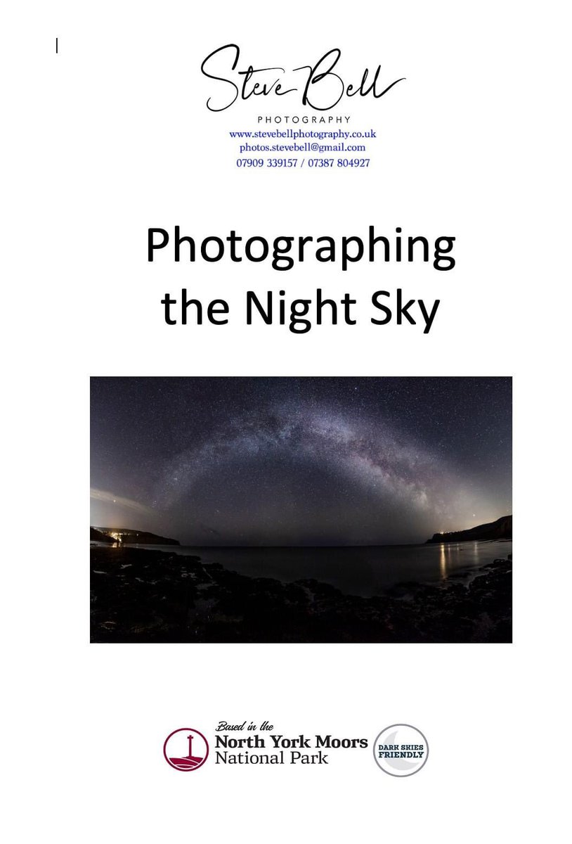 I have published my first eBook today to co-inside with the Virtual Dark Skies Festival that is running across the North York Moors. It's called "Photographing the Night Sky" and it can be downloaded for free from my website. The link is:-

stevebellphotography.co.uk/shop-1
