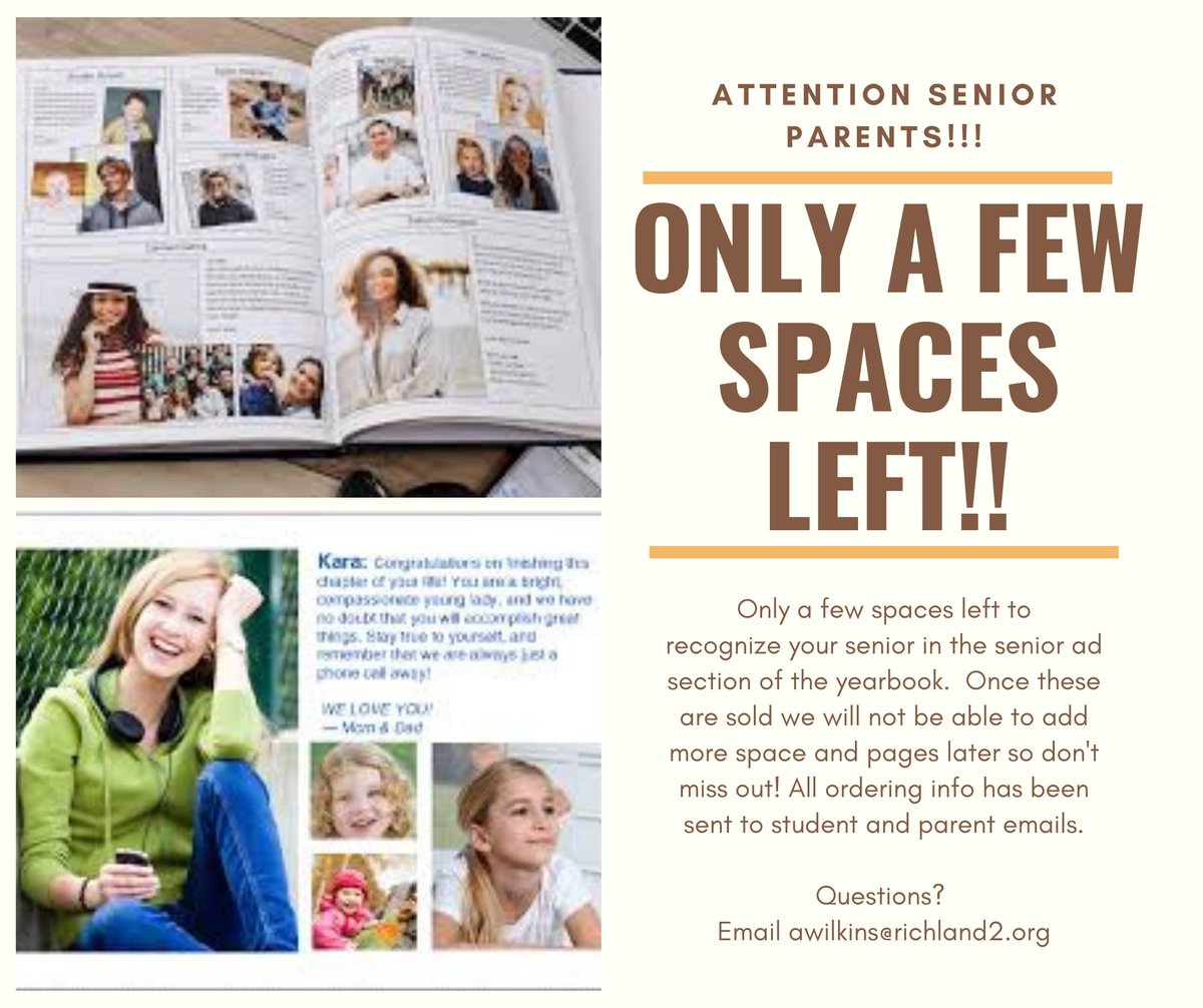 MsWilkins103's tweet photo. Space for senior ads is almost completely gone! 
@blythewood_sbo @BlythewoodHigh https://t.co/eixSZWANzz