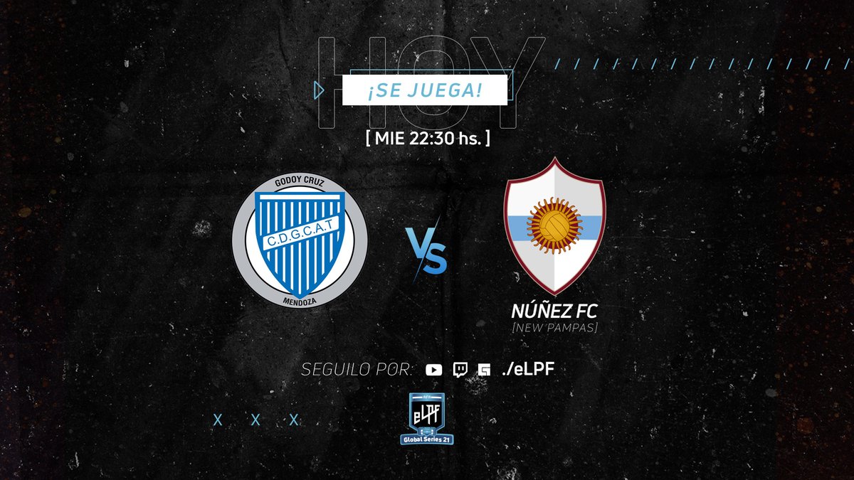 eLPF's tweet image. ¡Hoy se juega! 🎮⚽ #GodoyCruz vs #Nuñez solo uno conseguirá su pase a los cuartos de final de la #eLPF Global Series 21 ¿A quién le vas? 

👉 Seguilo por nuestras redes sociales: #YouTube #Twitch #FacebookGaming ./eLPF