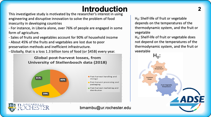 Mambu_Theo's tweet photo. Hi everyone, I am excited to join the discussion on personalized nutrition and #food security solutions in developing countries. I am specifically interested in harnessing the power of #renewable_energy to solve post-harvest losses. View my poster for ADSE.
#yrcpostersession2021 https://t.co/YMLIUhh2Eq