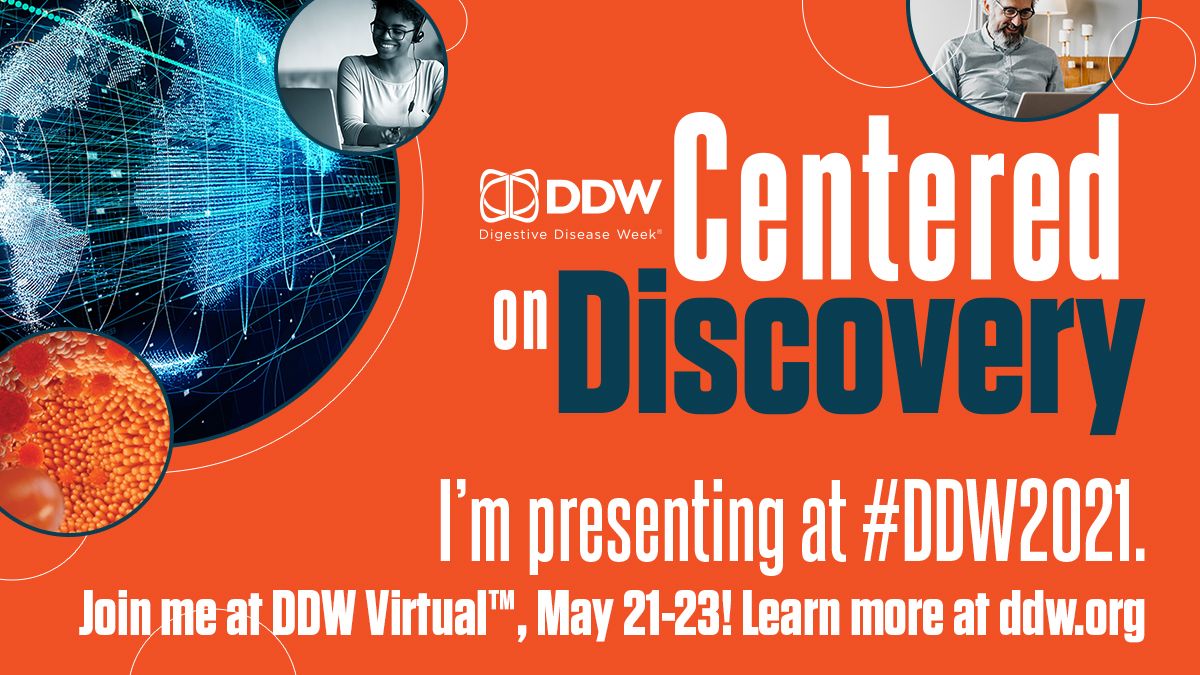 Very excited to discuss our data on factors and impact of inpatient endoscopic delay during a chat at this years #Virtual #DDW2021 Tune in to the "How 2020 Impacted GI: COVID, Telemedicine, and Workflows" chat on May 21, 2021 from 5:30 PM to 7:00 PM #GITwitter #GIAcademics