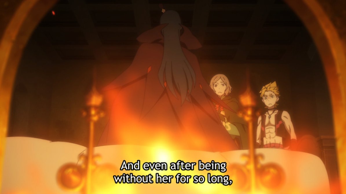 Roswaal is framed right into the fire as he exposes the weakness of his own heart, his awareness & exploitation of which being what allowed him to pull everyone's strings.