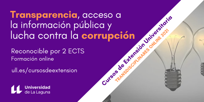A 20 días del arranque de un intenso curso online y vespertino de <a href="/ULL/">Universidad de La Laguna</a> sobre:

"Transparencia, acceso a la información pública y lucha contra la corrupción" .

Con amplia participación del equipo del <a href="/ComisionadoTC/">Transparencia Canarias</a> con <a href="/NatdCastillo/">Natalia del Castillo</a> <a href="/mcasmen66/">Mª TERESA CASANOVA</a>  Clara Rodríguez y <a href="/TransparenteCAN/">Daniel Cerdán: Información & Transparencia</a>