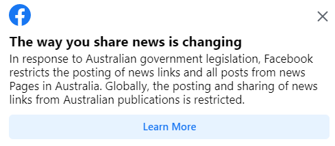 DarrellRidley58's tweet photo. The Australian foreign government has made it illegal to post any news feed from Australia on all social platforms. Fat Boy Morrison is a traitor to the Australian people. You just fell on your political sword @ScottMorrisonMP! #ScottMorrisonisaTraitor https://t.co/BgniWAgdjn