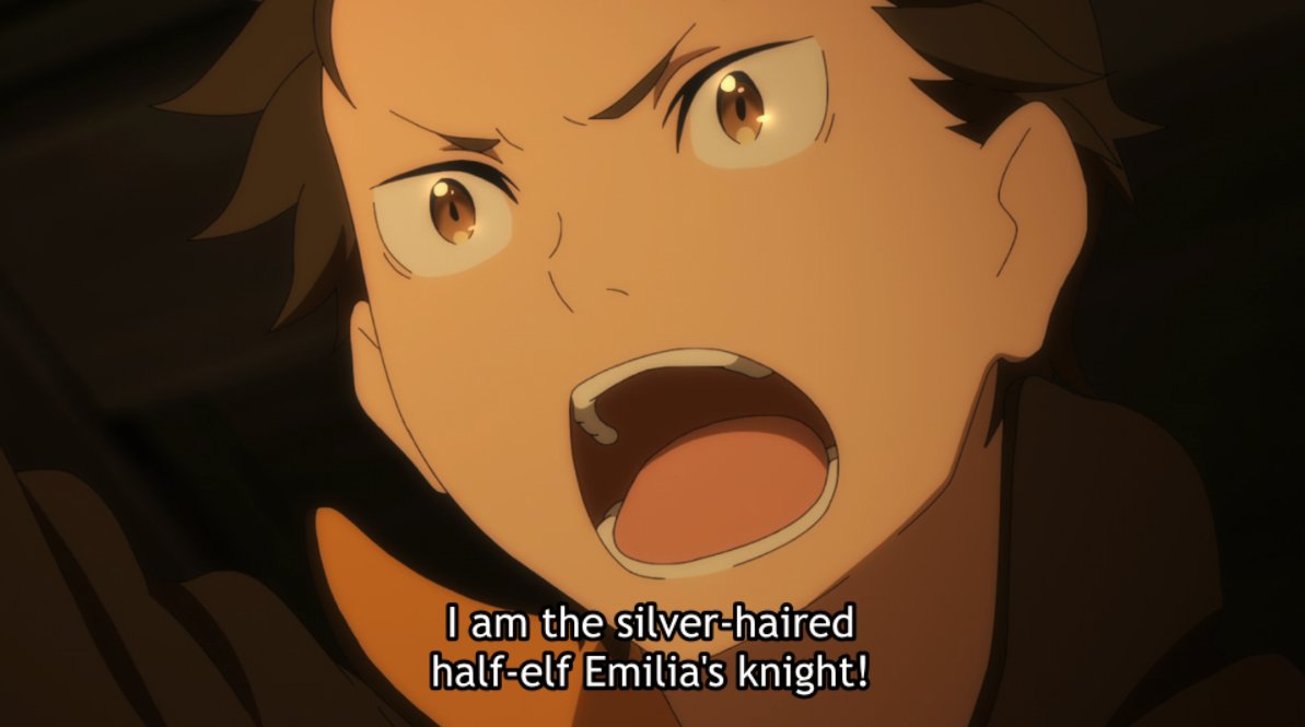 When Subaru makes the same declaration he had in the throne room, it carries a whole different weight. Instead of affirming himself as her white knight out of ego, he is her supportive figure, believing in her growth & ability.