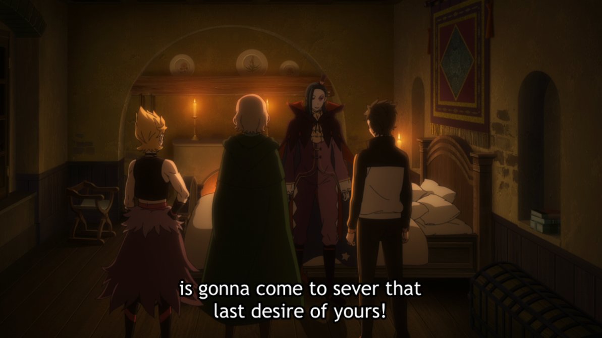 When Subaru makes the same declaration he had in the throne room, it carries a whole different weight. Instead of affirming himself as her white knight out of ego, he is her supportive figure, believing in her growth & ability.