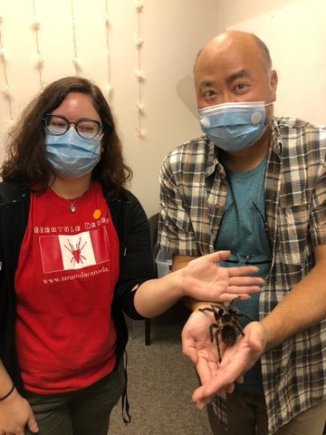 Haley_Y's tweet photo. @Wynterloren @bitterasiandude Lol yup! I train humans as well as parrots, reptiles, and spiders! (As much as spiders can really be ‘trained’, lol. Paul was an A+ trainee! 😁 https://t.co/2EDfb90Y6C