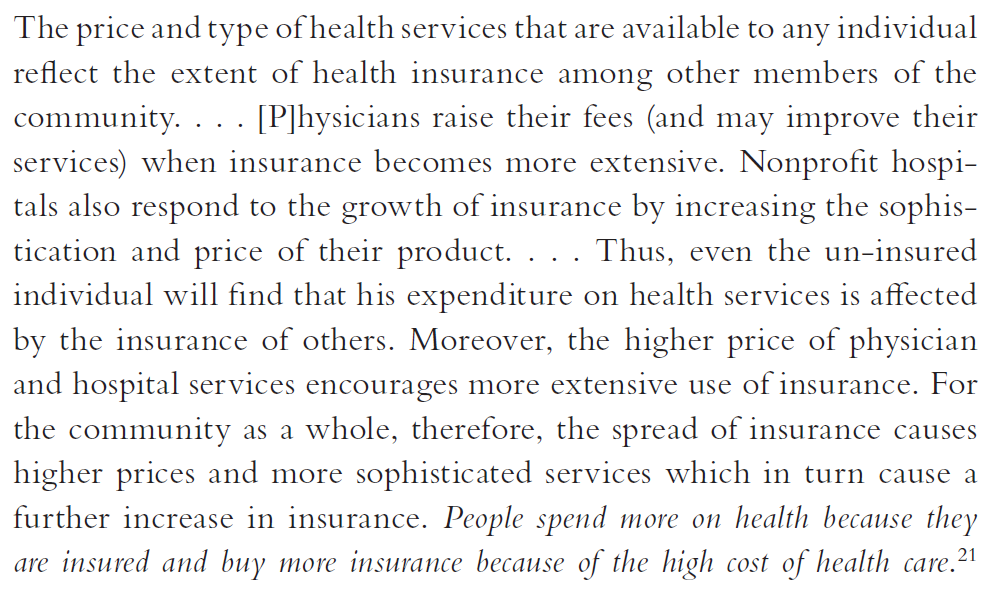 The problem with claiming Congress must respond to high health care prices and high health insurance premiums with subsidies is that subsidies *cause* higher health care prices and health insurance premiums.See: Martin Feldstein,  @JPolEcon,  https://www.journals.uchicago.edu/doi/pdf/10.1086/260027.