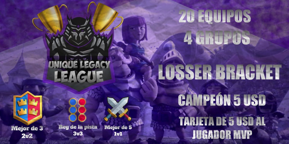 ⚔Abrimos inscripciones de nuestra primera edición de la Unique Legacy League!!!⚔

Requisitos:
-Seguirnos y seguir a <a href="/AkJhio00/">Ak Jhio</a> <a href="/GK_MiguelOP/">WD I Miguel</a> @ArielGonzalesC6 <a href="/LordPotato1000/">LordPotato</a> <a href="/Gustavo17073494/">Gustavito (modo selección)</a> 
-Conseguir 8 rts
-Mencionar 3 equipos 
-dar rt y ❤ 

Que esperas para inscribirte?
