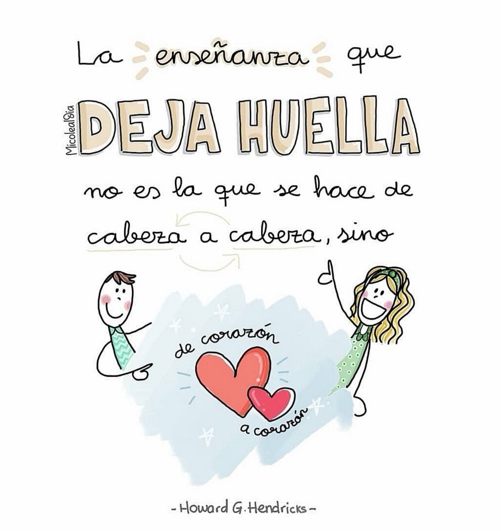 "La enseñanza que deja huella no es la que se hace de cabeza a cabeza, sino de corazón a corazón"
Howard G. Hendricks