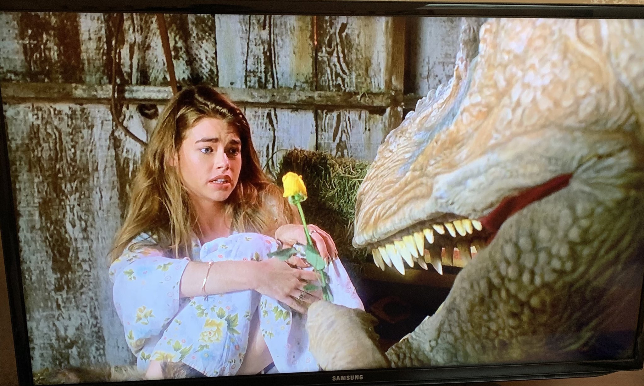 Wishing a happy birthday and watching a very early star turn in Tammy and the T-Rex on 