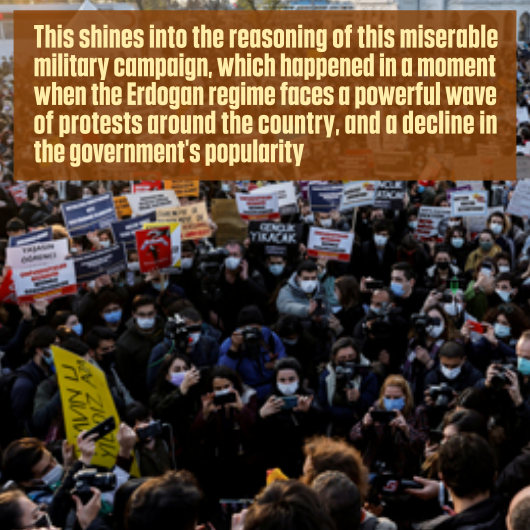 The  #AKP- #MHP regime knows of its decreasing influence, and attempts - as done so often in the past - to regain popularity through their war against the  #Kurdish Freedom Movement and our revolution! #GarêDestanı  #SmashTurkishFascism  #RiseUp4Rojava  #RiseUpAgainstFascism8/13