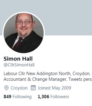 townhallghost's tweet photo. @AndrewRendle @MarioCreatura @CroydonTories Both @CllrTony &amp; @CllrSimonHall are still masquerading as @CroydonLabour cllrs according to their twitter accounts. Perhaps their suspension is #FakeNews. Can @CoopFraser clear this up for us? https://t.co/X0YTTwUSkB