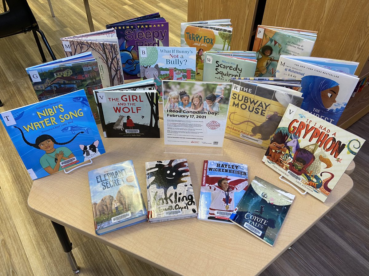 BrigidLibrary_'s tweet photo. Happy #IReadCanadianDay! 🇨🇦 We love to celebrate Canadian authors &amp; illustrators as well as all these exceptional books! 🍁 @StBrigidHCDSB @ireadcanadian https://t.co/h3YSblEcjH