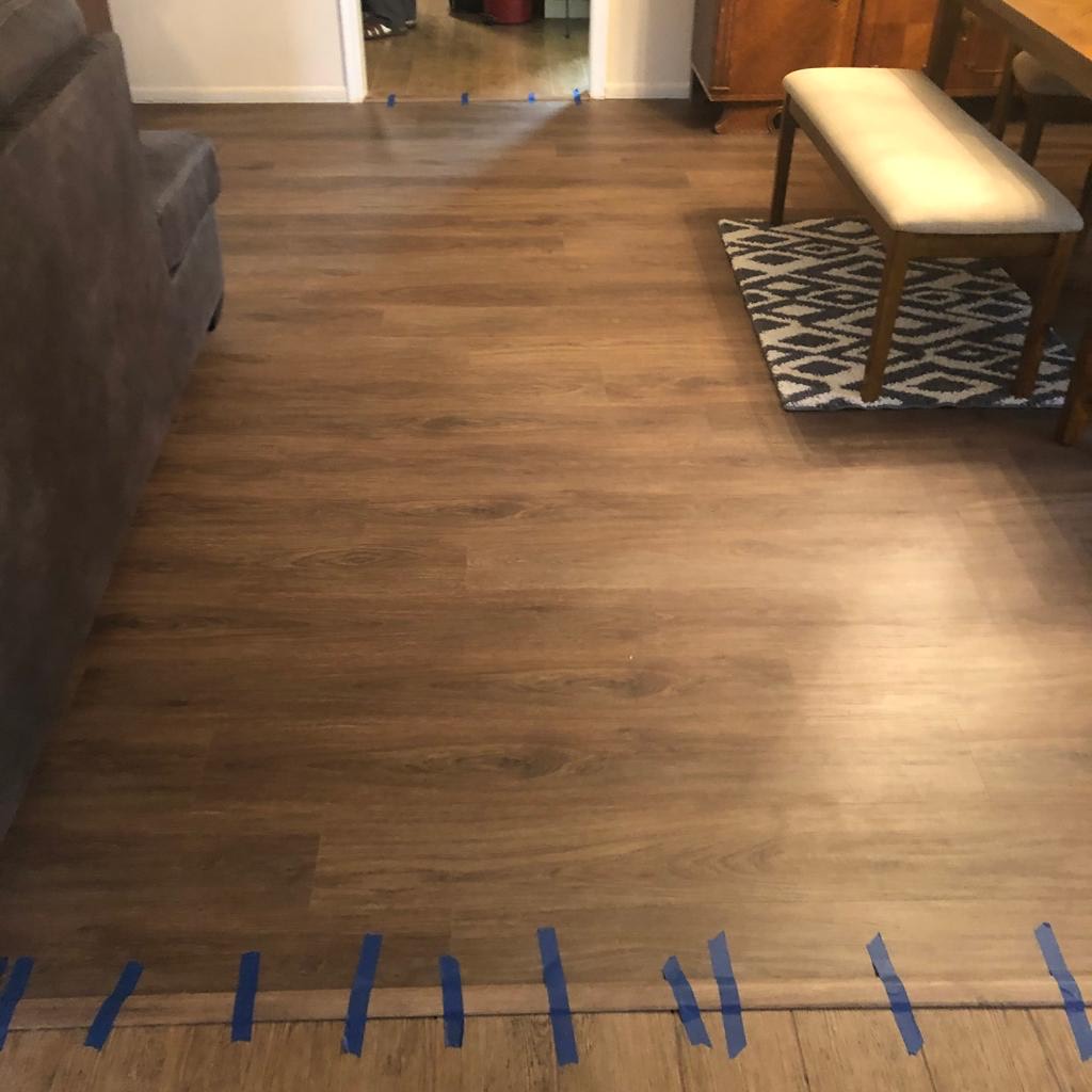 InteriorsNative's tweet image. Wow! Check out how this install from January turned out. This is a project we did out in Sun City, Arizona! We store up the existing carpet and installed about 450 feet of our Endura Plus (color: Boardwalk). We love the dark browns in this flooring and how it looks installed.