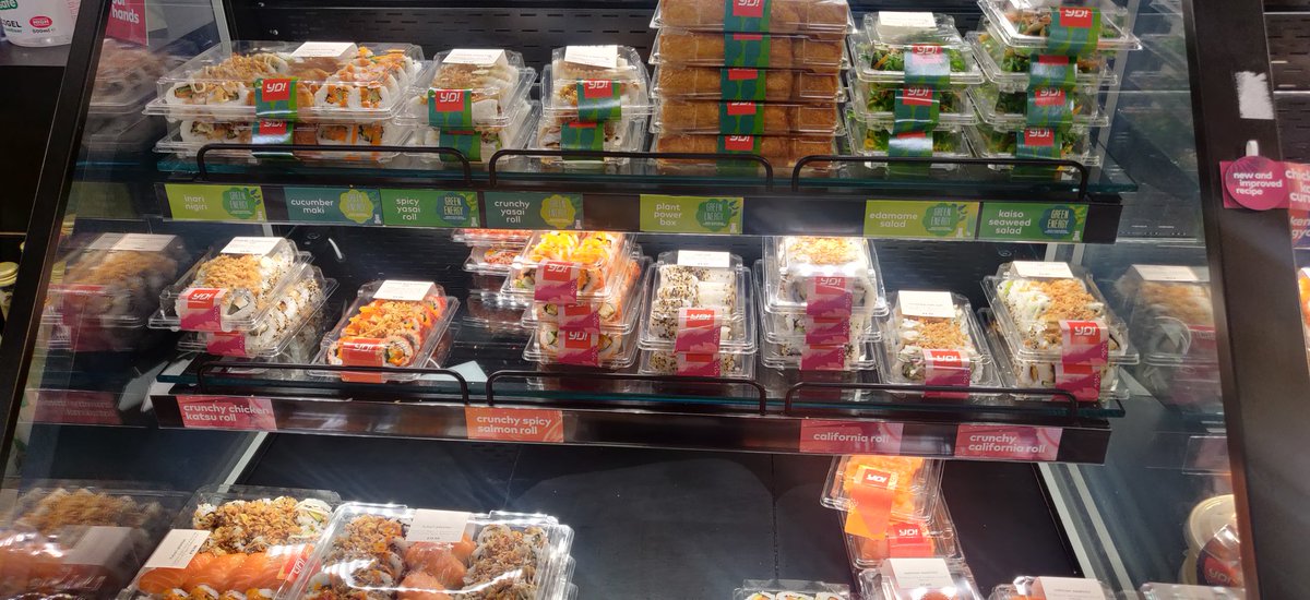 Chris_Timmer's tweet photo. @YOSushi Why do you cover most of your sushi in supermarkets with sauces and dried onion? You might as well cover it in ketchup. https://t.co/EFu1ub9Jui