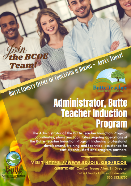 If you are a student-centered, innovative #administrator that is passionate about supporting #newteachers, your dream job is here! Apply today &amp; join our #ButteCOE <a href="/ButteInduction/">Butte Teacher Induction Program</a> team! <a href="/EDJOIN/">EDJOIN.ORG</a> <a href="/PrincipalTallen/">Tracey Allen</a> 
edjoin.org/Home/DistrictJ…
#TeacherInduction #education #EducationJobs