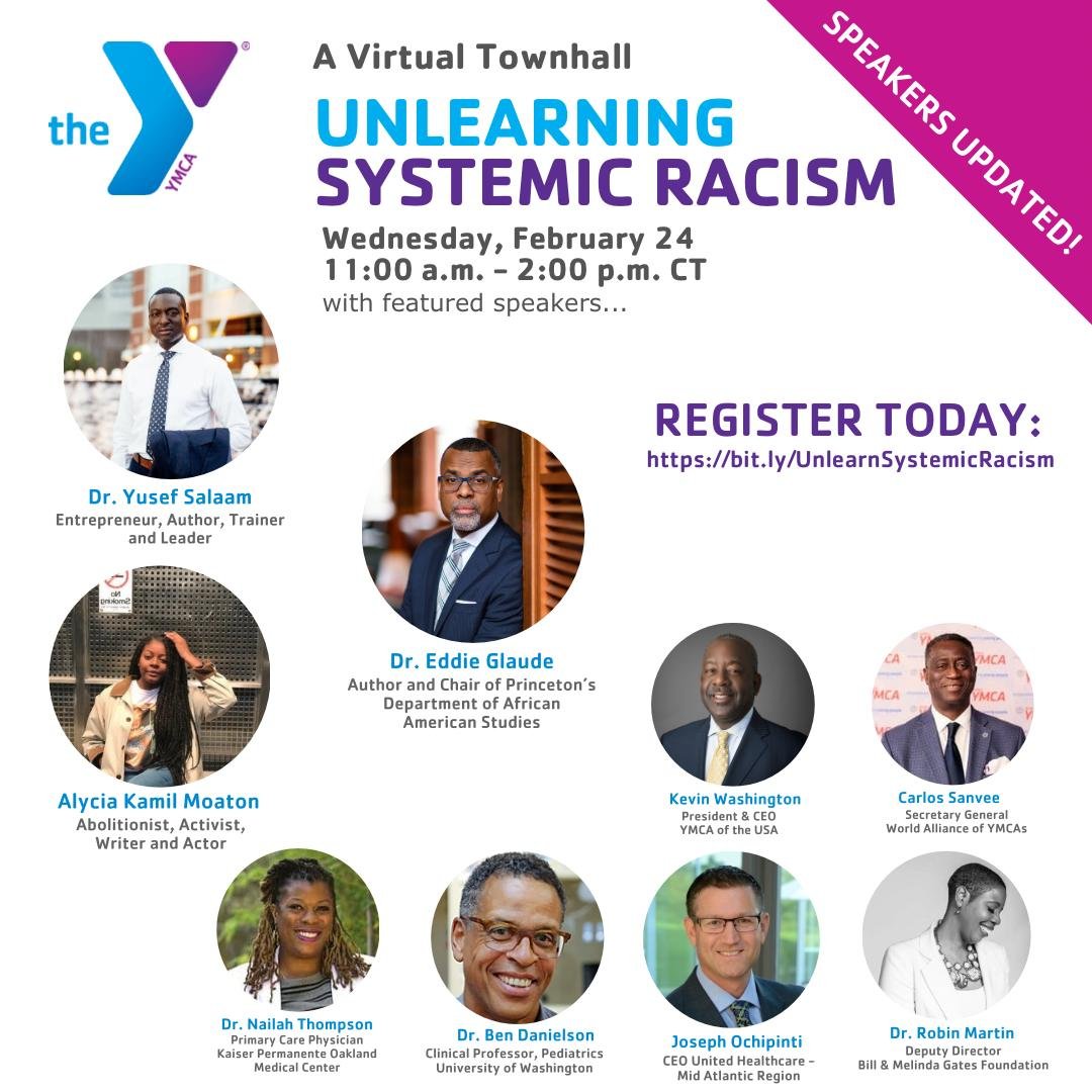 Awesome speaker update for #UnlearningSystemicRacism Town Hall hosted by <a href="/ymca/">ymca</a> AfAm CEOs! Join us for a deep dive in dismantling systems of racism from the perspective of health equity and power of youth activism. Register today: bit.ly/UnlearnSystemi…