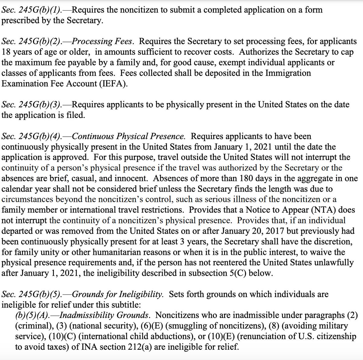 This is only the outline text. But I don't see anything in here that would preclude all backlogged legal immigrants in the US from qualifying for the pathways to citizenship for Dreamers, farm workers, and others.