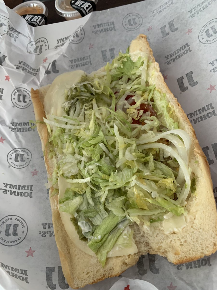LEAHdacakeBAKER's tweet photo. I was so excited to try the new Smokin Kickin Chicken sandwich from @jimmyjohns buuuuttt they forgot the chicken part 😫😫 https://t.co/HnKOkgiWKW
