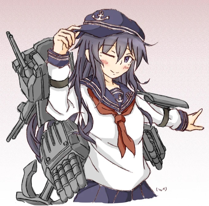 暁 一人前のレディ? 着色めっさ手抜き('・ω・) #艦これ #暁 