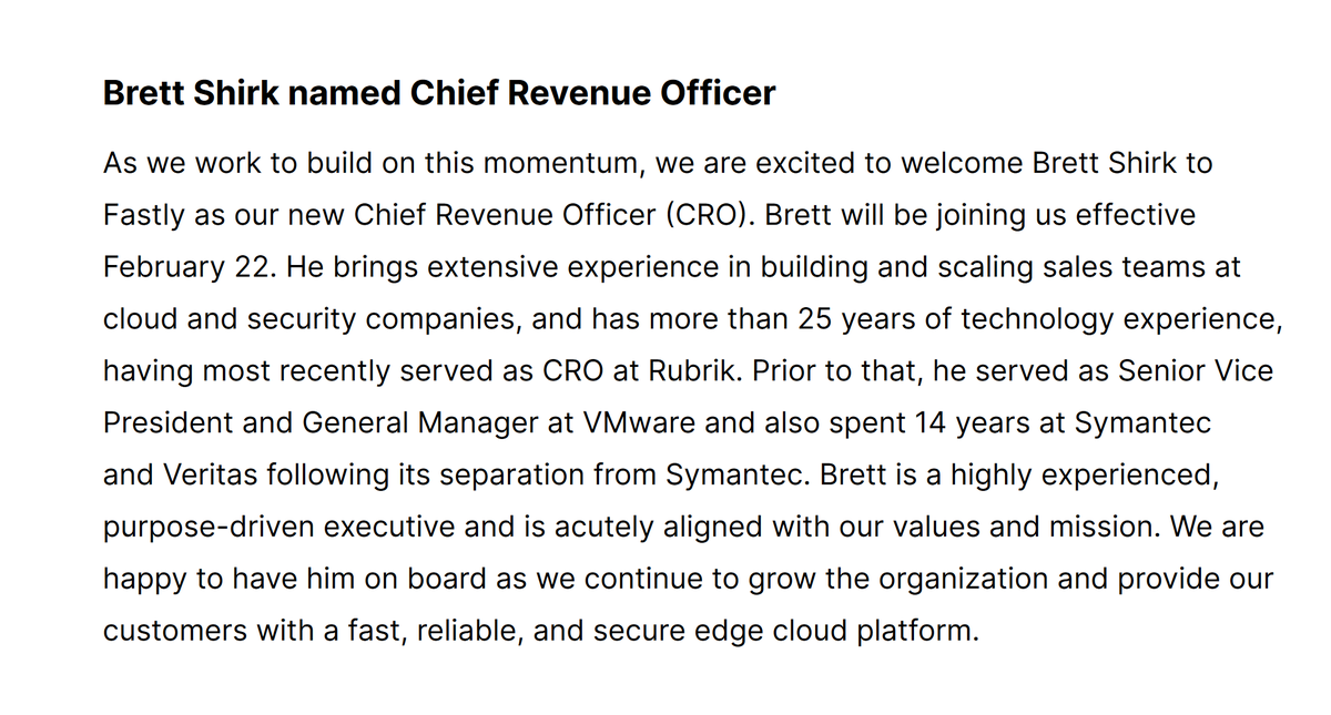 Big new hire at  @fastly  $FSLY