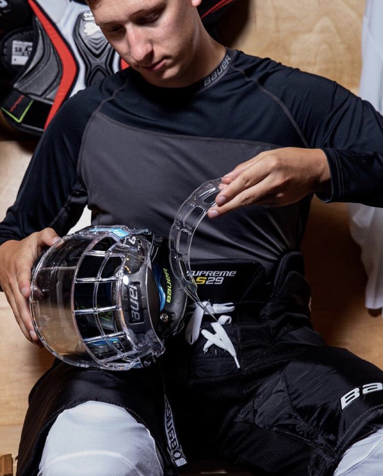 Make sure you stay protected on the ice! Get a #howies splash guard for your cage or a #bauer splash guard for your bubble! #weknowhockey