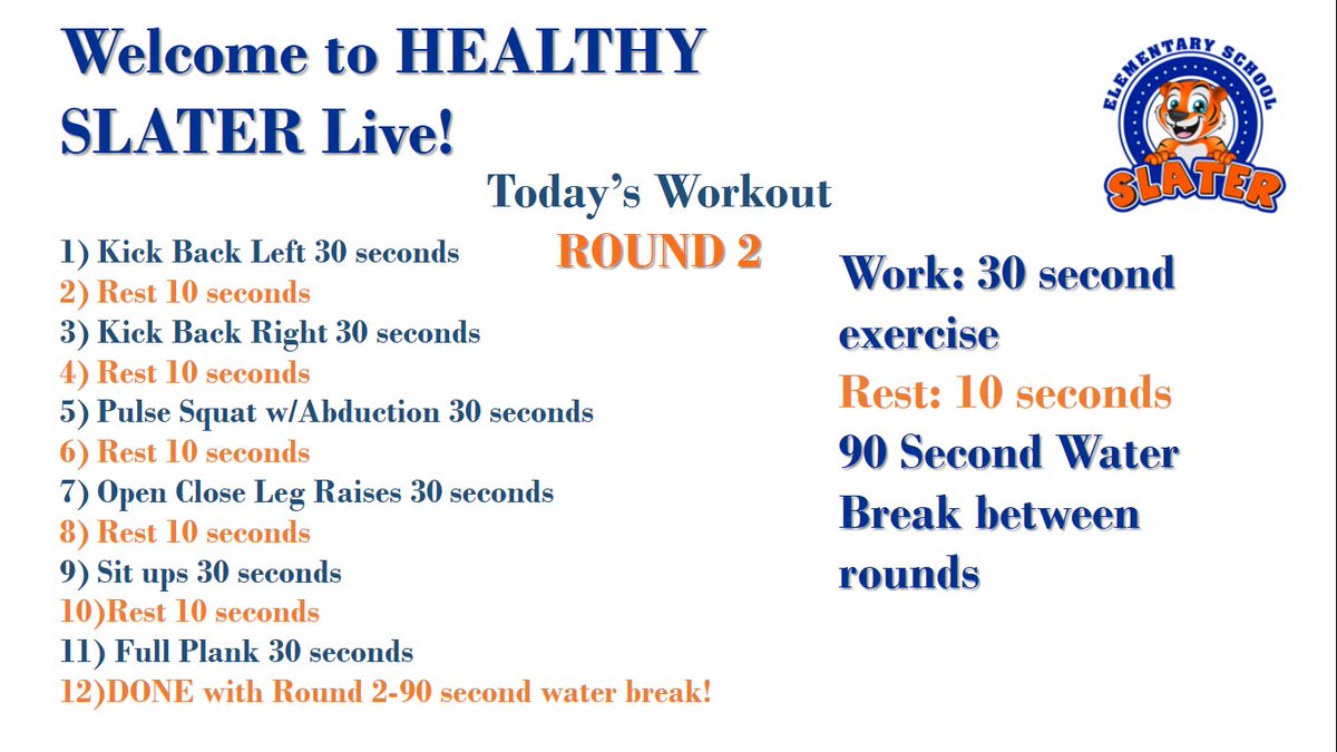 HealthySlater's tweet photo. Last week we felt the🔥burn🔥 in our 3 Rounds to Get Down session. Shout out to everyone that showed up and showed out!!! Don't miss out on our Healthy Slater Live session this afternoon at 5pm!  Check your calendar and be sure to accept the invitation. @SlaterPBSA @PBS_Atlanta https://t.co/w1eoKSvGja