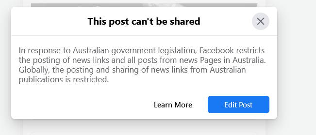 Betoota Advocate too. Tell you what, how ever this effects the news organisations, this IS going to kill the satire/comedy news market, unless everyone just abandons Facebook