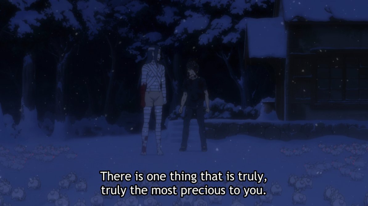 Also, there's a neat little visual callback in the new ED. Where Emilia's shadow is looking backwards in the first OP (him not seeing her for who she is), she is fully facing him in the ED.Take note of how the lyrics are "the only precious thing" at that very moment in the OP…