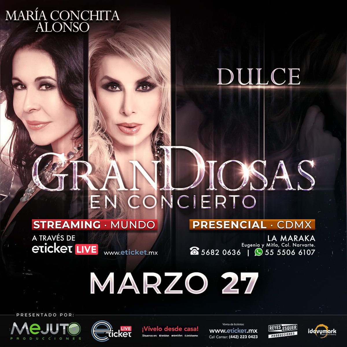 YLP1980's tweet photo. ¡Se destapa a la segunda ‘GranDiosa! 🎤
* DULCE *
Para el Show Streaming del 27 de Marzo
@LaCantanteDulce
@hugomejuto @eticket
@Idevymark @prodreyesesquer
@vickylopeztv #GranDiosas #ShowStreaming #Livestream https://t.co/wkuJhxoeYJ https://t.co/Rncz0BxySb