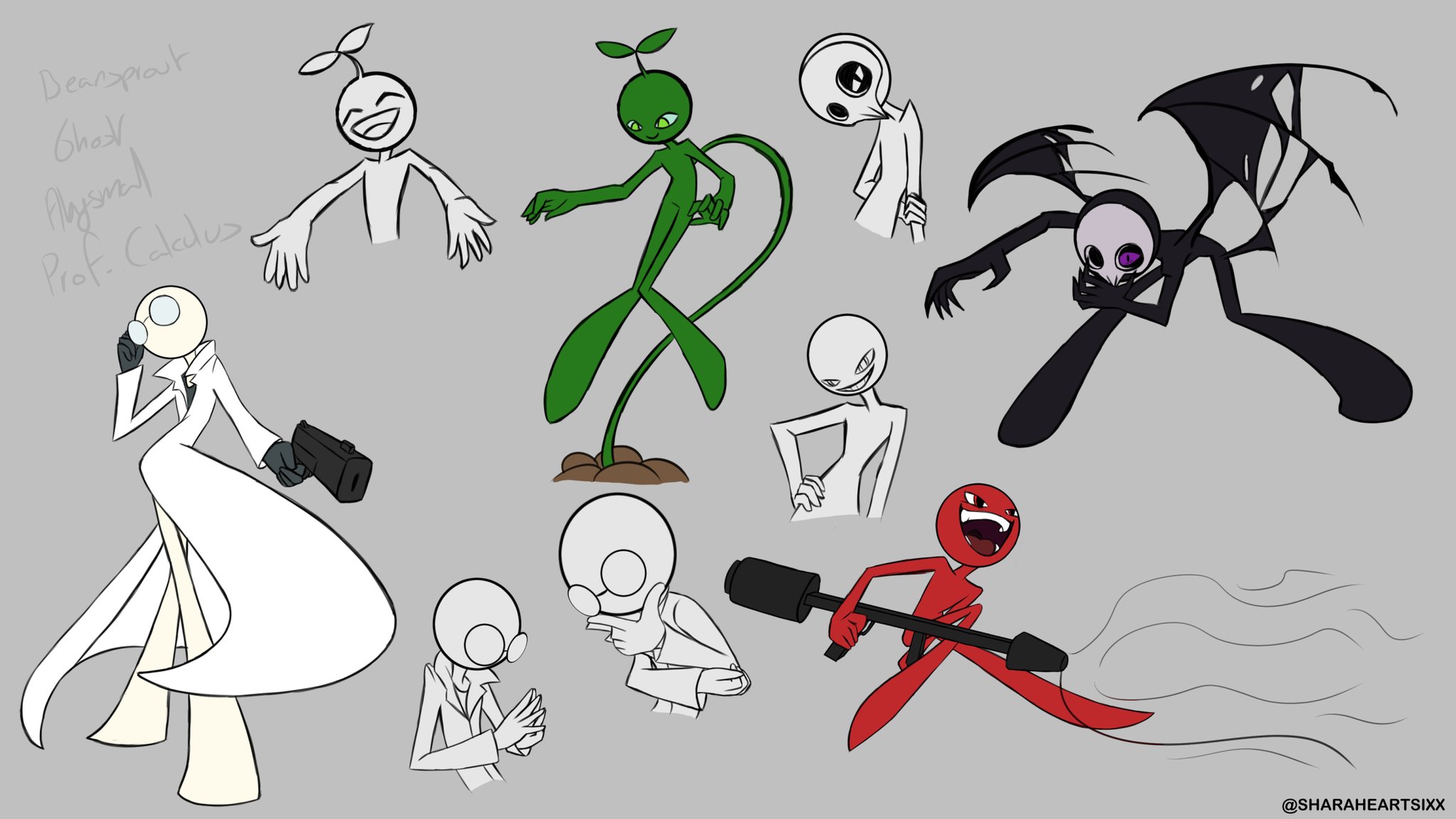 40 hand-drawn drawings of the stick man.