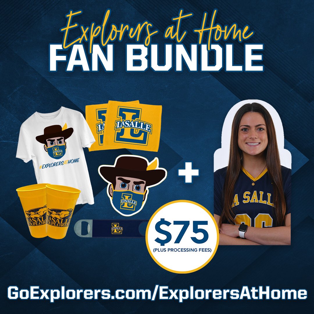 LaSalleLacrosse's tweet photo. Calling all La Salle lacrosse fans!
While we might not see you in the stands of McCarthy this season, you can still get in on the action with the #ExplorersAtHome Fan Packs! Click the link and purchase yours today🔥
🛒: https://t.co/p5tm3GYXlr
#LaSalleWLax🥍 | #GoExplorers🔭 https://t.co/5z91BiGGi3