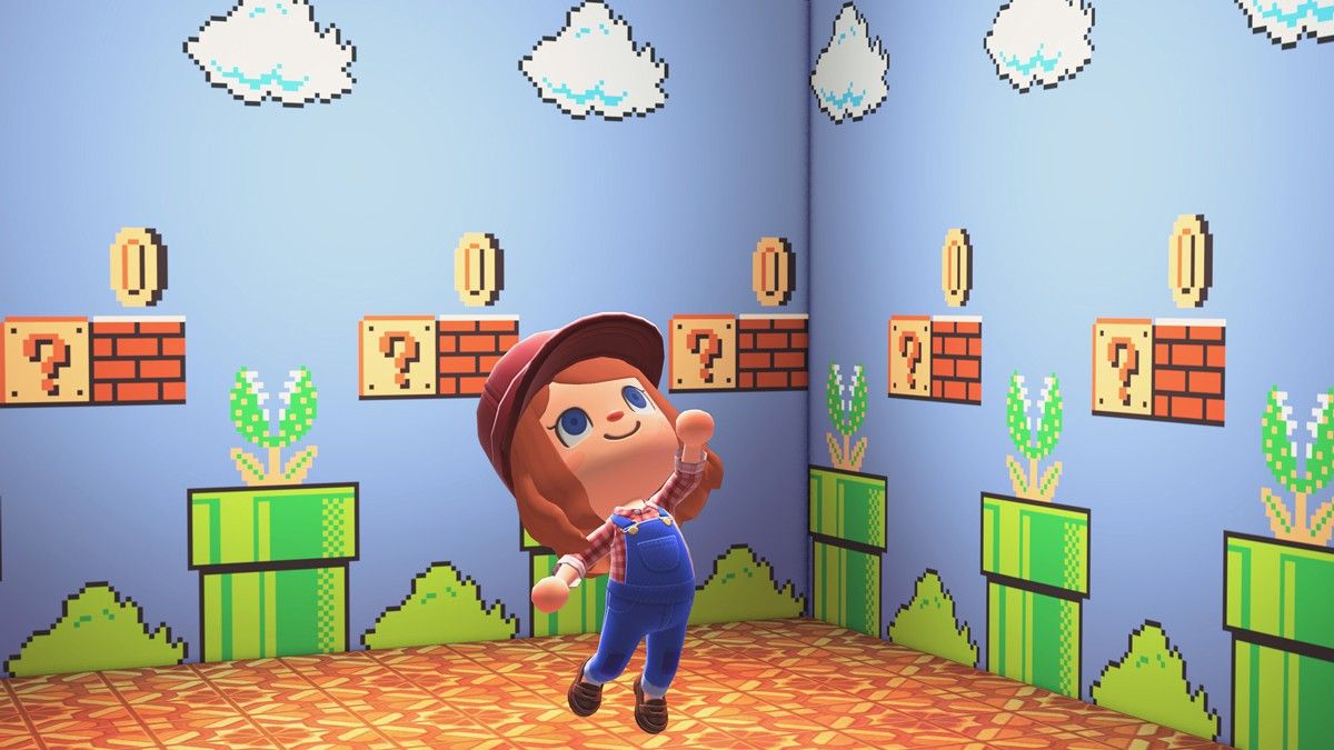 ACWorldBlog's tweet photo. Look forward to the special Super Mario wallpaper item as a thank-you gift in your mailbox after downloading the Mario Update for Animal Crossing: New Horizons! 🎉 🍄 #ACNH https://t.co/Pb9upLXE3u