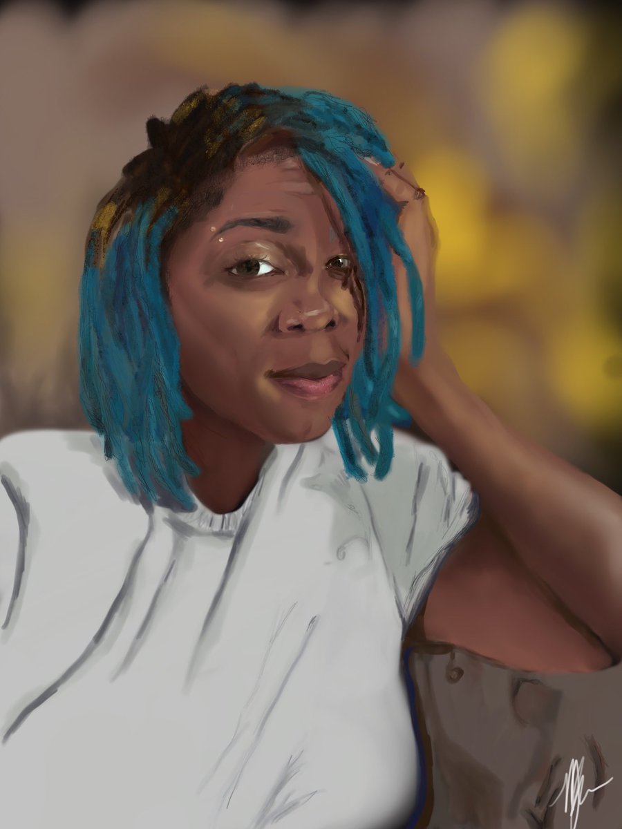Njaelye's tweet photo. I see why Frida was her own muse✨I can paint myself without judgement which inspires growth, this from 1year of me learning digital art
.  #selfportrait #2021goals 
#bluelocs  #digitalillustration #colorful #digitalart #locjourney #teamlocs #njaelye #blackgirlmagic #blackart https://t.co/JqOmh01uhz