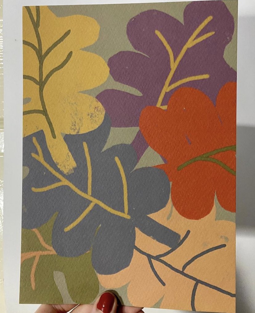 A5 leafy print on textured paper. #digitalart #desgin #print #artistsontwitter #IndependentArtist #natureart #nature