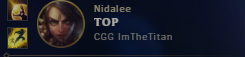Vartej2's tweet photo. @ImTheTitan2  is very toxic player not willing to tryhard after realizing he has bad matchup. Also forcing dodges by troll picking nidalee top. I don t recommend this player as a teammate to anyone https://t.co/WcfWWpkOGx