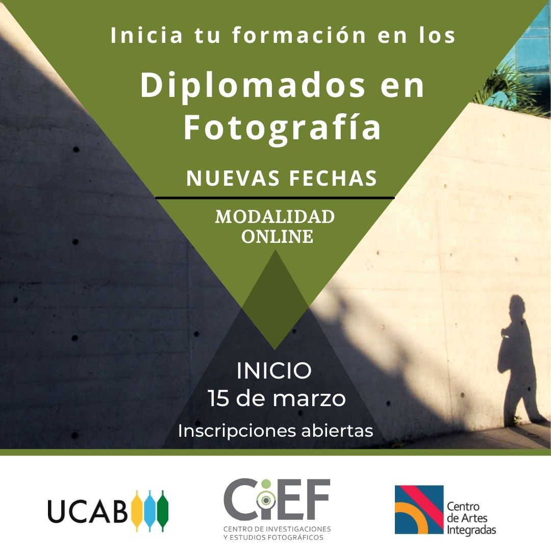 El lunes 15 de marzo de 2021 iniciaremos tres diplomados en fotografía. Hay opciones para las personas que se inician y otras para los que ya tengan formación en el área o experiencia. Consúltanos por el correo info@ciefve.com