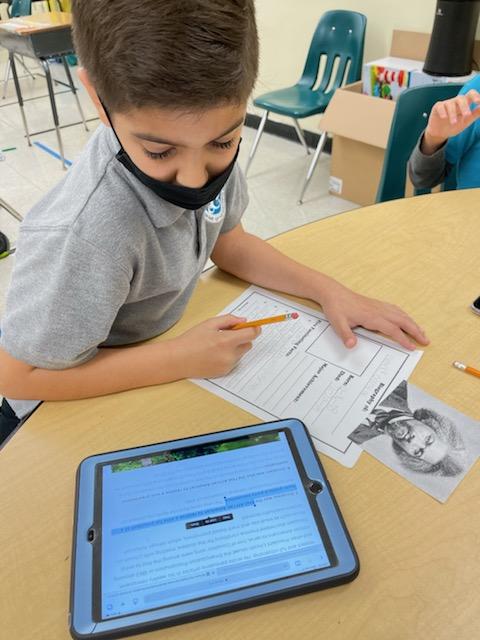 HGESDolphins's tweet photo. As we continue to celebrate accomplishments and contributions by African Americans, check out Ms. Padron's students on the spectrum finding information on their assigned individual and tied in their writing skills, too! #beyondmeasure #BeyondHGE #BeMe #BEHGE #beyondalabel https://t.co/6OEJpphjuM