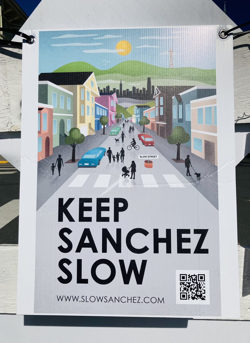Sneak peek at an upcoming #TotalSF podcast episode...recorded today with <a href="/peterhartlaub/">Peter Hartlaub</a> and <a href="/AmosGoldbaum/">Amos Goldbaum</a>, the artist who is painting a massive, awesome mural on Sanchez, a Slow Street. (First time Peter and I recorded irl and not on Zoom in nearly a year!)