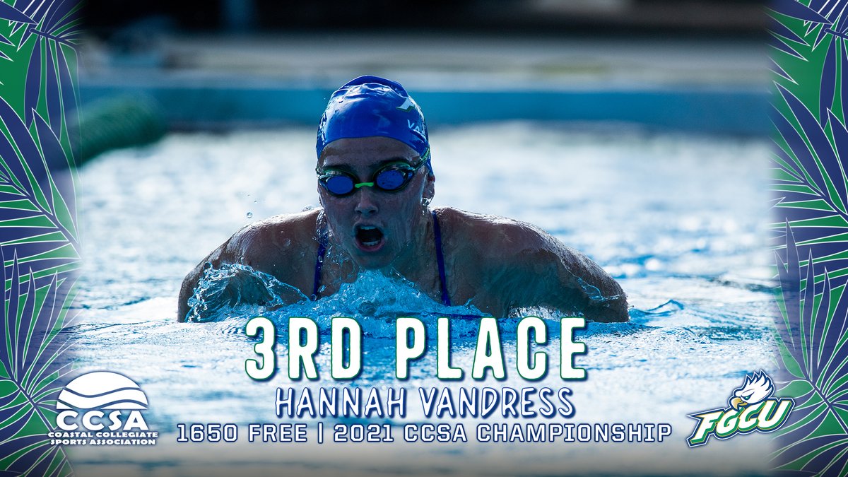 Congratulations to <a href="/mikeandcheesee/">Michaela Sizemore</a> and Hannah VanDress, who finished 🥈 &amp; 🥉 in the 1650 Free!

With their swims, we now rank FIRST in the team standings at the 2021 @CCSA_Swim_Dive Championship‼️🔥👊

#HailToTheEagles 🤙🌴🦅